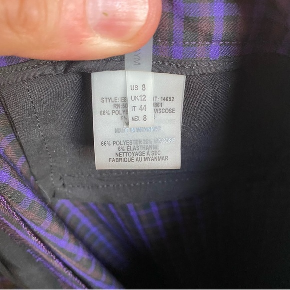 Elie Tahari Purple Plaid Pants (sz 8) - Picture 13 of 13